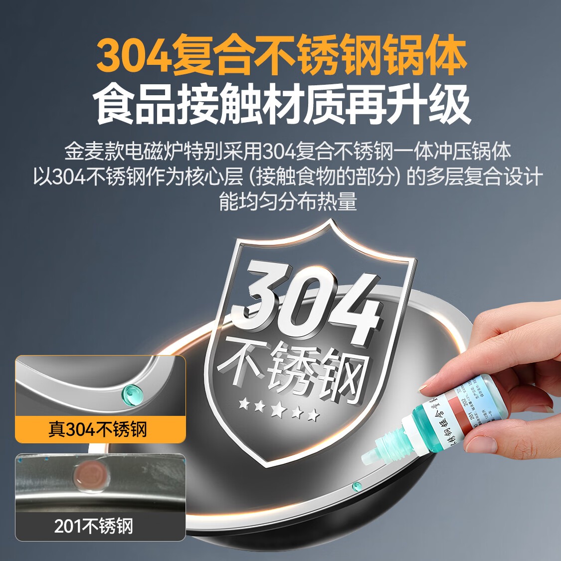 麥大廚金麥款201材質(zhì)電磁大炒爐雙頭大鍋灶700