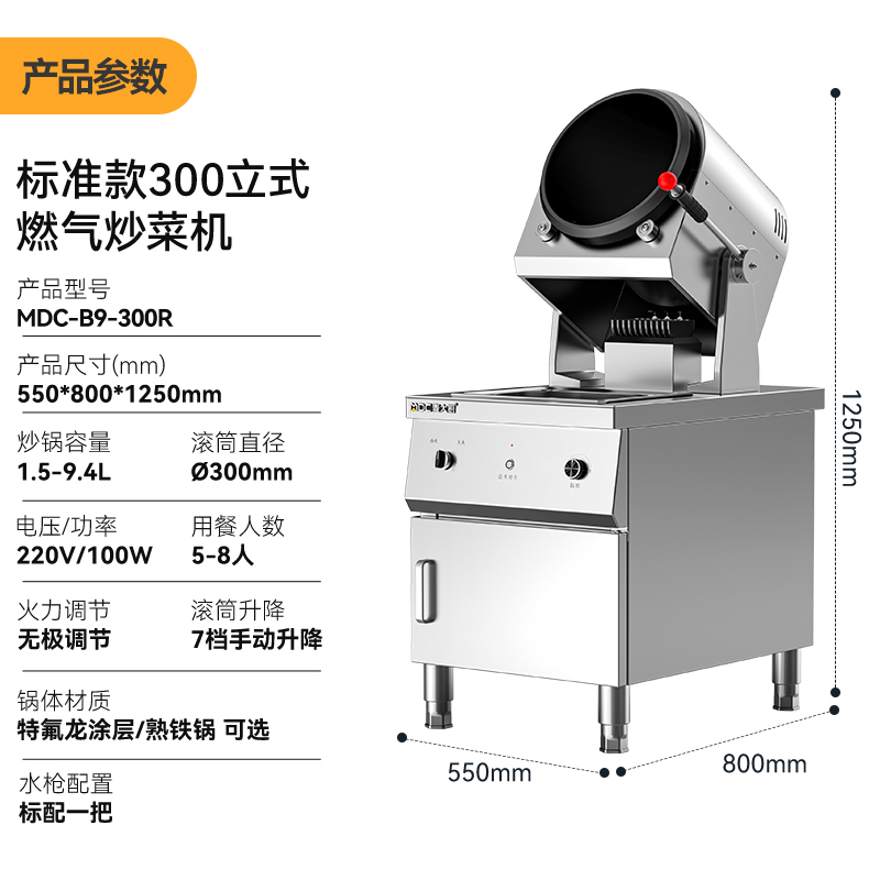 麥大廚標(biāo)準(zhǔn)款300立式燃?xì)馍逃贸床藱C(jī)